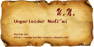 Ungerleider Noémi névjegykártya